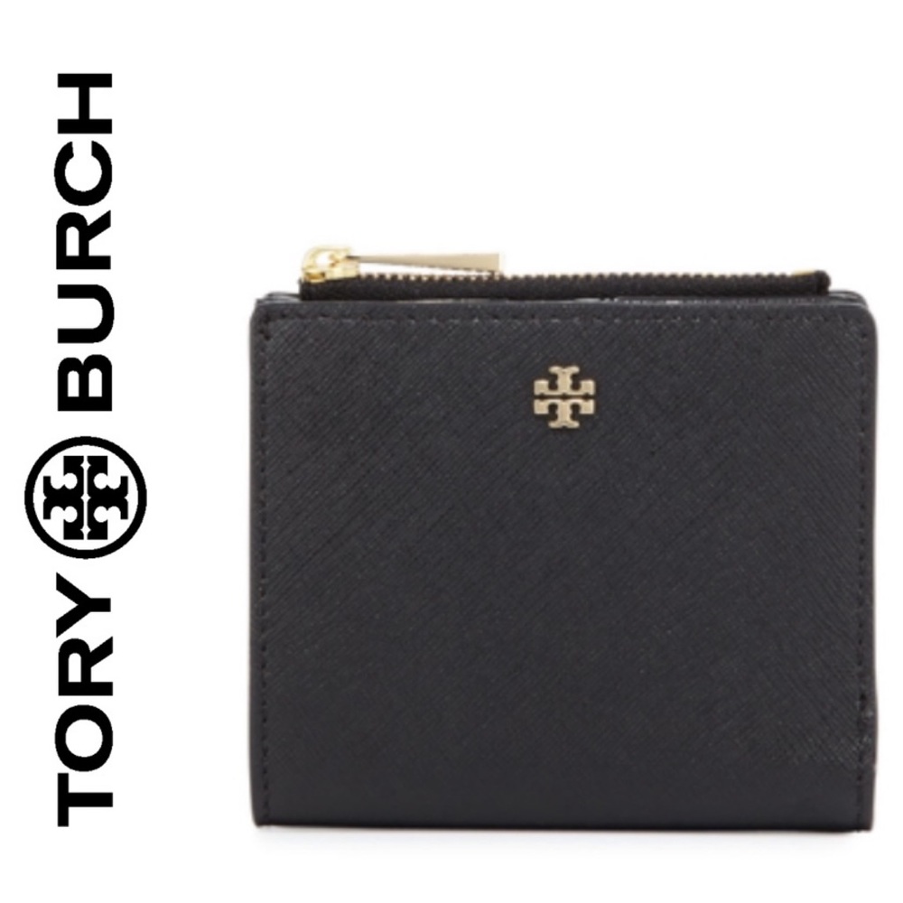 Tory Burch Black Robinson Mini Wallet-NEW